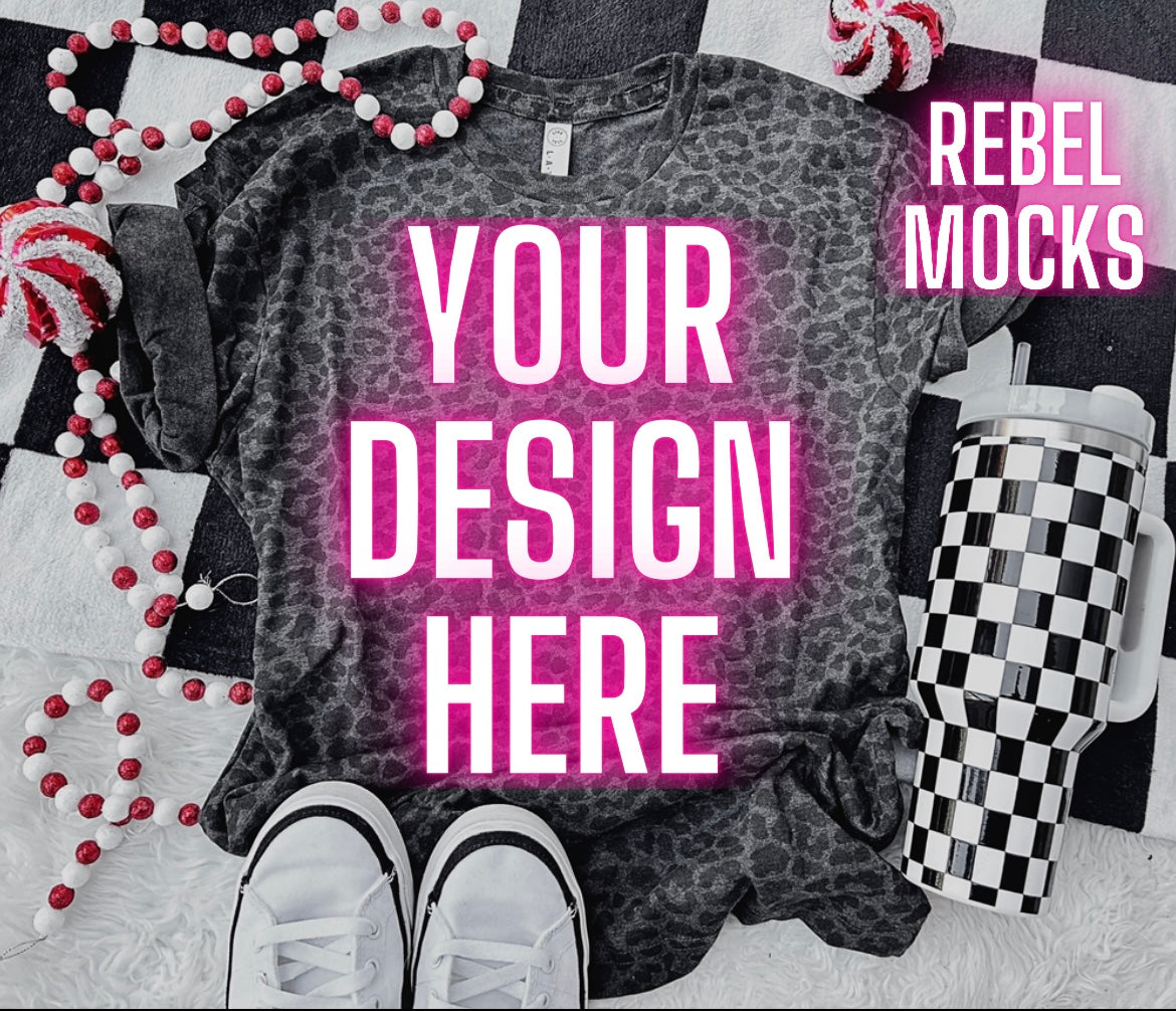 Black Leopard LAT Holiday Flat Lay Mock Up