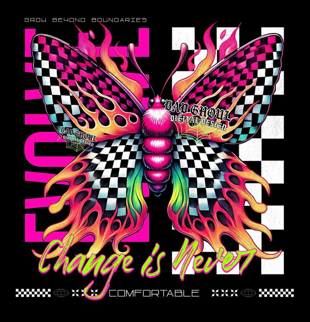 Change is never comfortable PNG Download black and whiteb