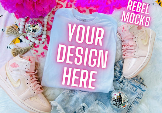 White Trending Mock Up Flat Lay