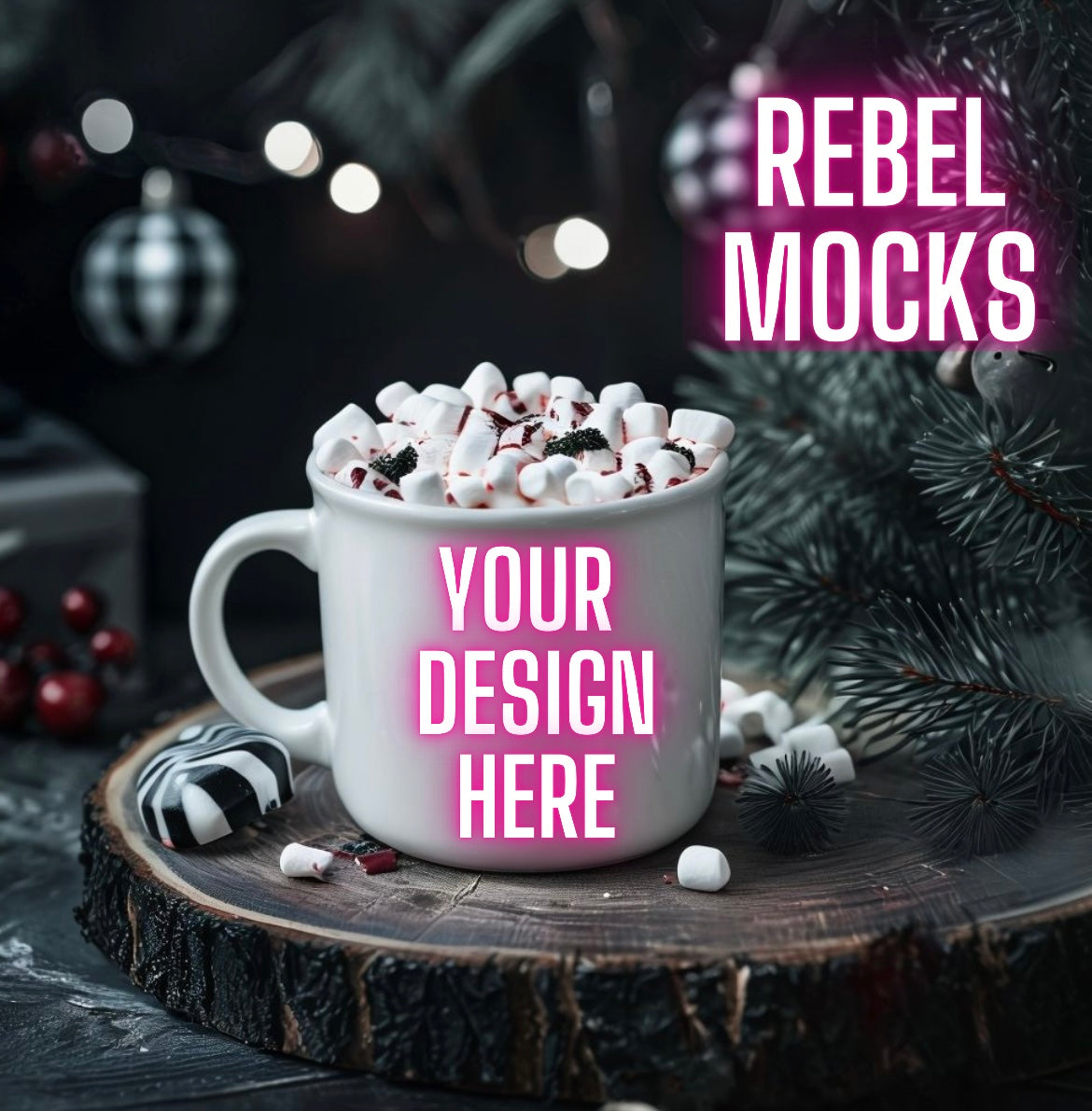 Spooky Christmas Mug Mock Up TRENDING