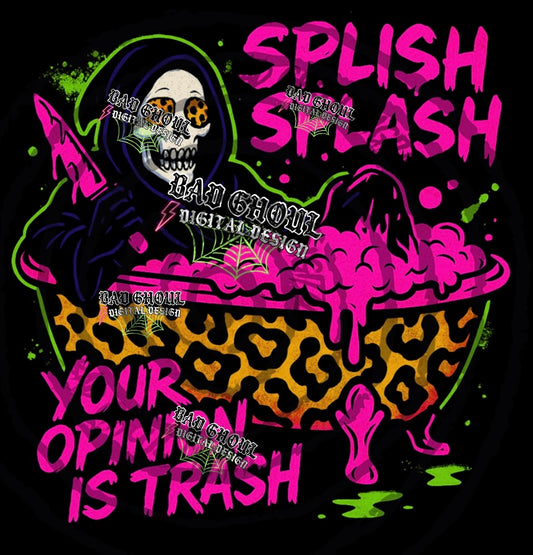Splish Splash Black Fabric PNG DOWNLOAD