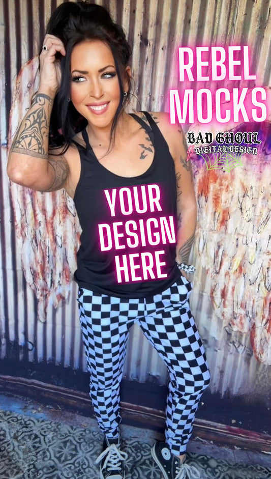 IRL MODEL MOCK Black Bella Slouchy Tank