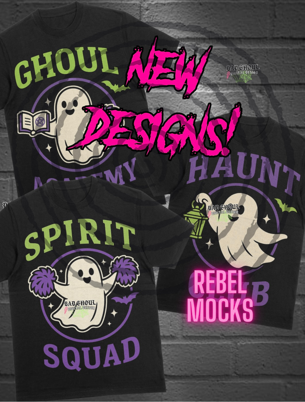 Ghost Bundle PNG DOWNLOAD black Fab Only