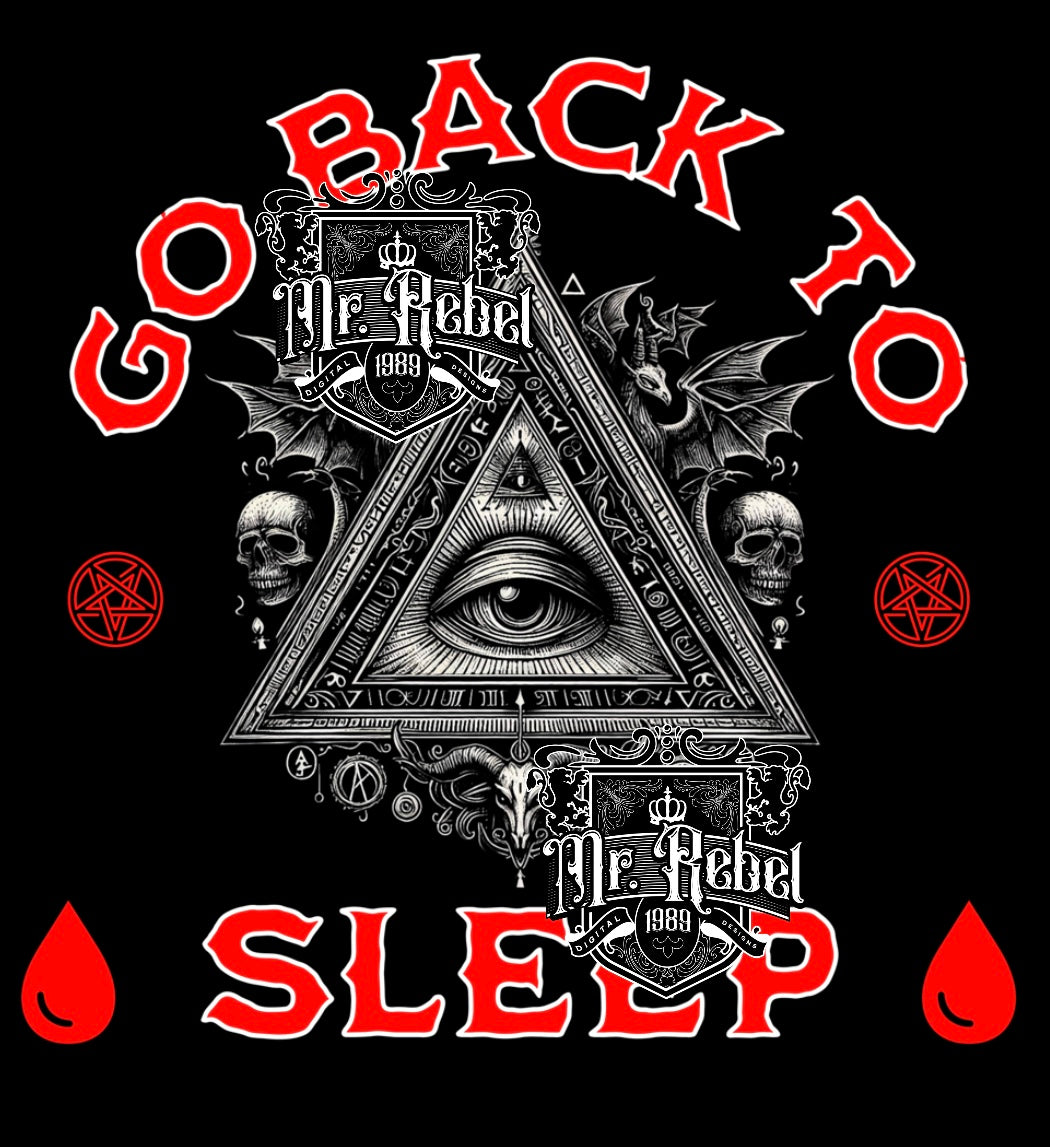 Go Back To Sleep PNG Download BLACK Fabric Only (color knockouts)