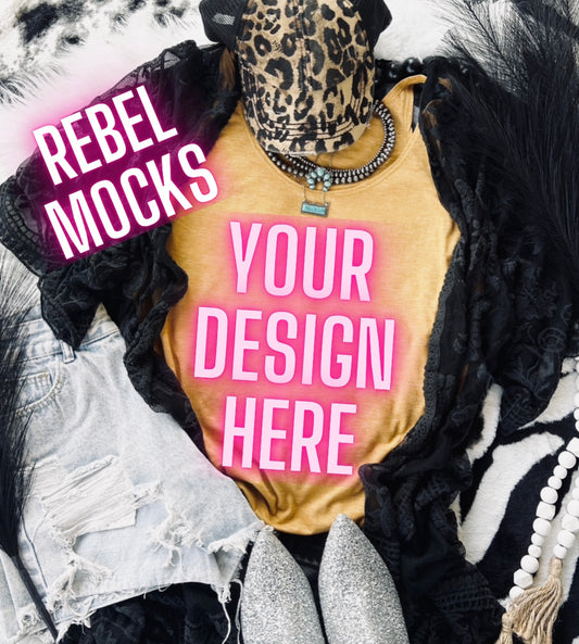 VIBIN Antique Gold Next Level Tank Flat Lay Mock UP