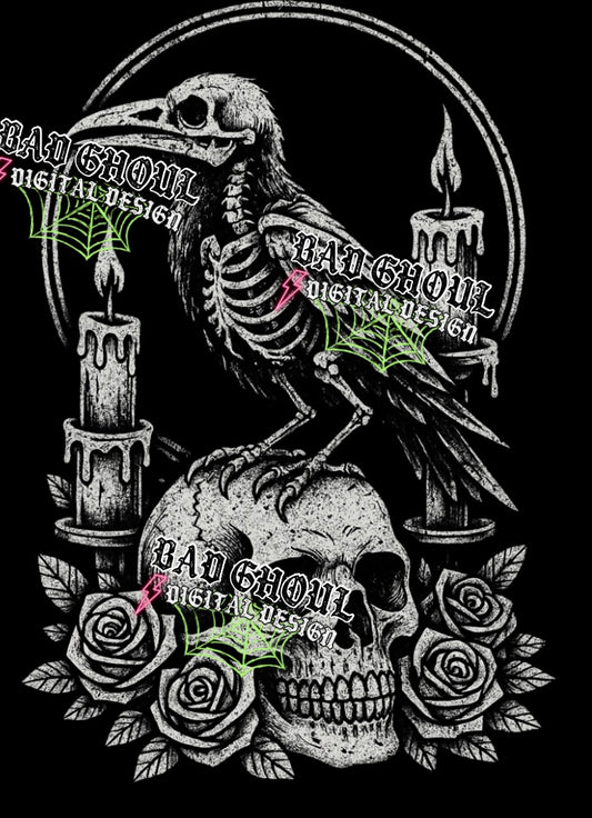 Raven + Sleeve PNG DOWNLOAD Black Fab Only