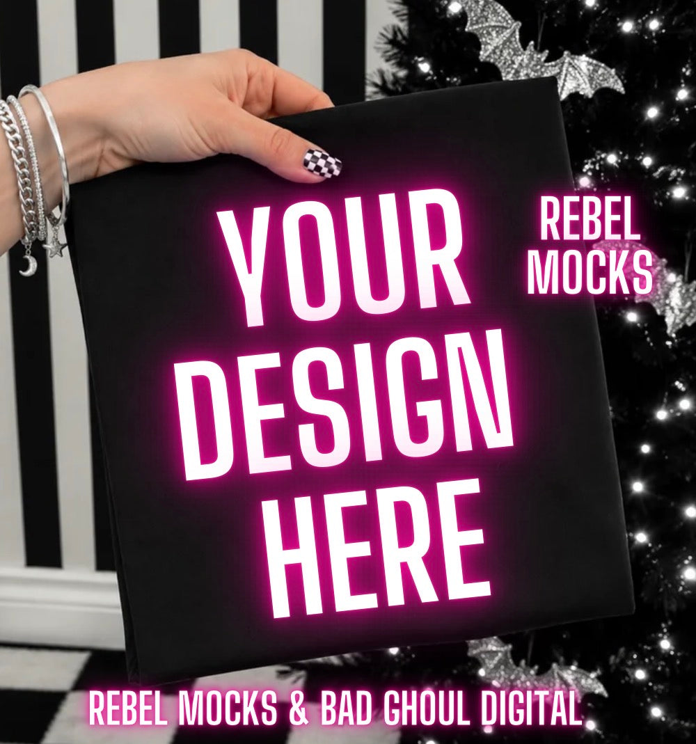 Black Tee|Edgy Holiday Alternative Mock Up