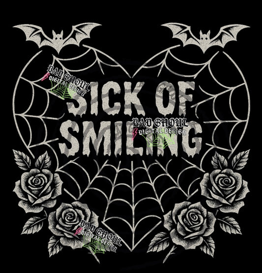 Sick Of Smiling PNG DOWNLOAD black fabric only