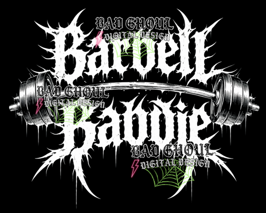 Barbell Baddie | PNG DOWNLOAD BLACK FAB ONLY