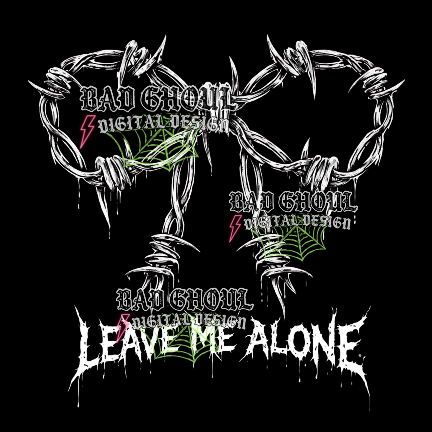 Leave me alone - Chain Bow | PNG DOWNLOAD BLACK FAB ONLY