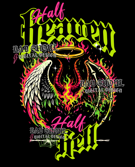 Half Heaven Half Hell | PNG DOWNLOAD BLACK FAB ONLY