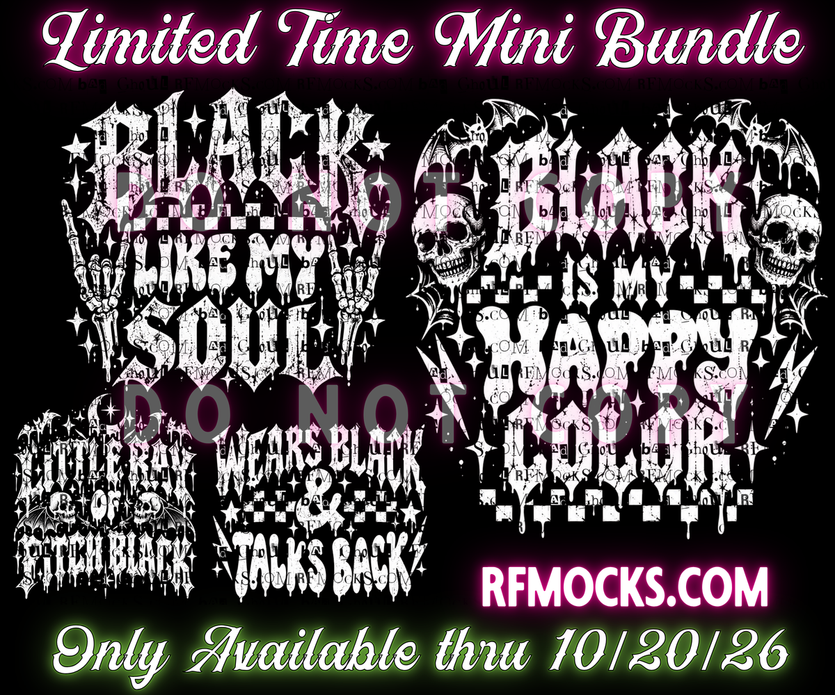 Black like my soul | Limited Time Mini Bundle | PNG DOWNLOAD BLACK FAB ONLY