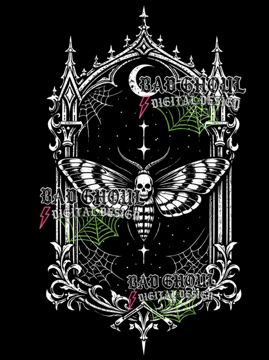 Death Moth - Gothic Frame | PNG DOWNLOAD BLACK FAB ONLY