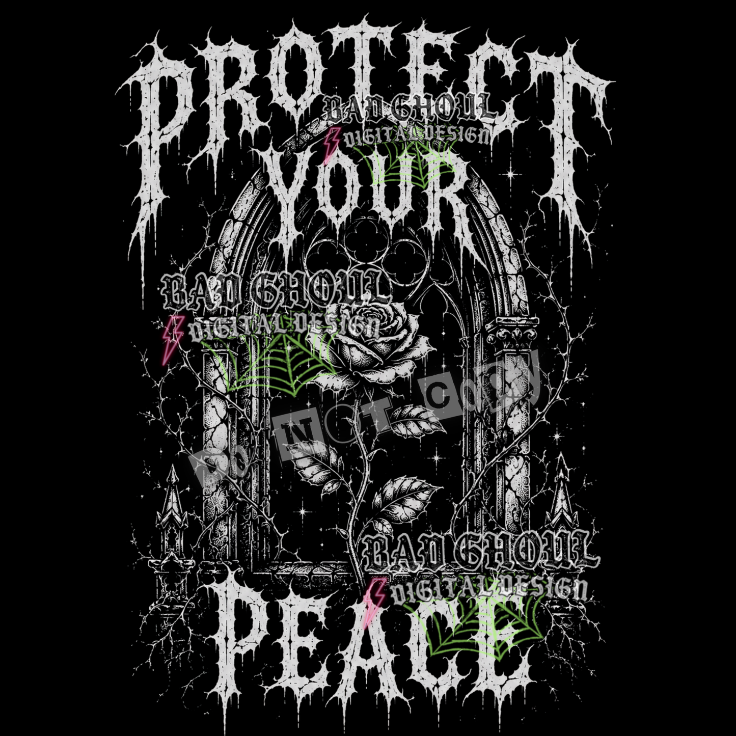 Protect your peace | PNG DOWNLOAD | Black Fabric Only