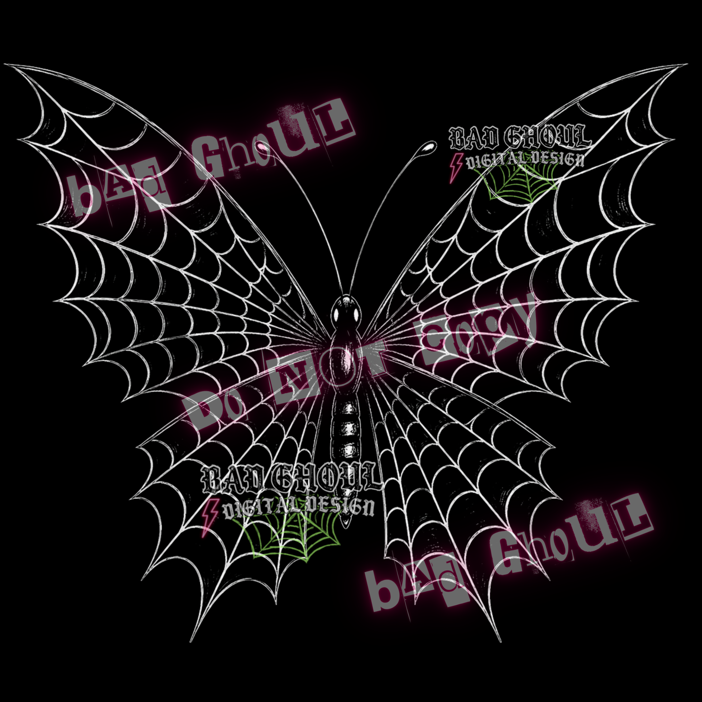 Butterfly Web | PNG DOWNLOAD | Black Fabric Only