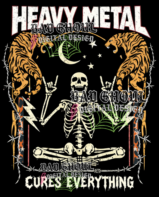 Heavy Metal cures everything | PNG DOWNLOAD BLACK FAB ONLY