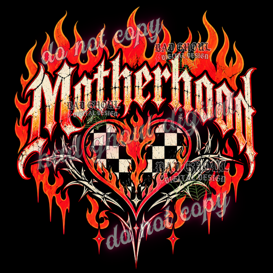 Motherhood | Fire Heart I  PNG DOWNLOAD BLACK FAB ONLY