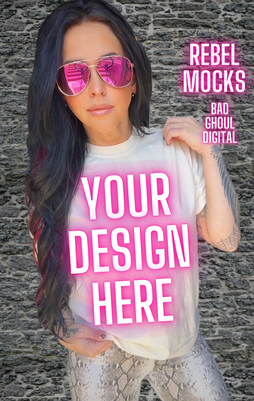 BUNDLE 3 Mocks Ivory Tee Model Mock Up TRENDING
