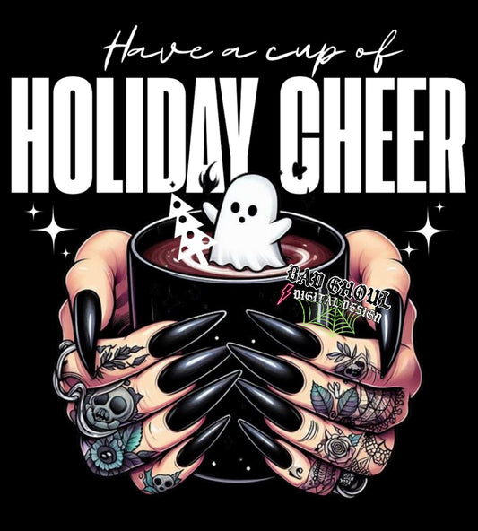 Cup Of Holiday Cheer PNG Download black and white two files