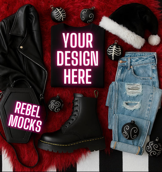 Holiday Black Sweatshirt Goth Edgy Alternative Mock  Up