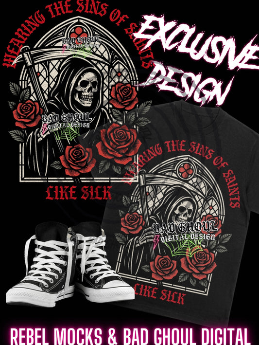 EXCLUSIVE Wearing The Sins Of Saints Like Silk- Black Only PNG Download