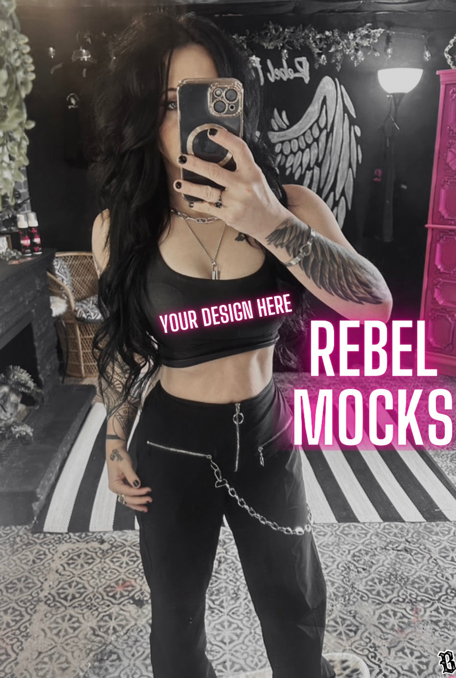 Black Alt Sports Bra Mock UP