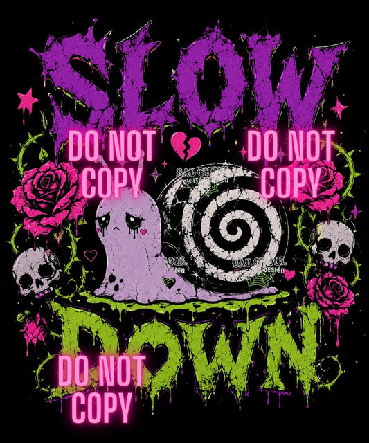 Slow Down | Black Fabric|PNG DOWNLOAD