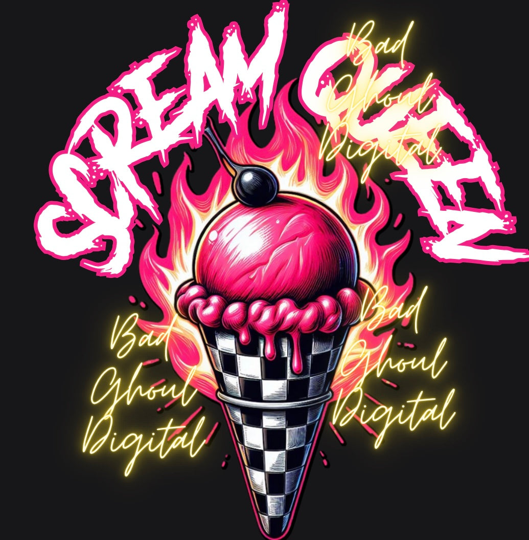 Ice Scream Queen PNG Download Sub and DTF Friendly