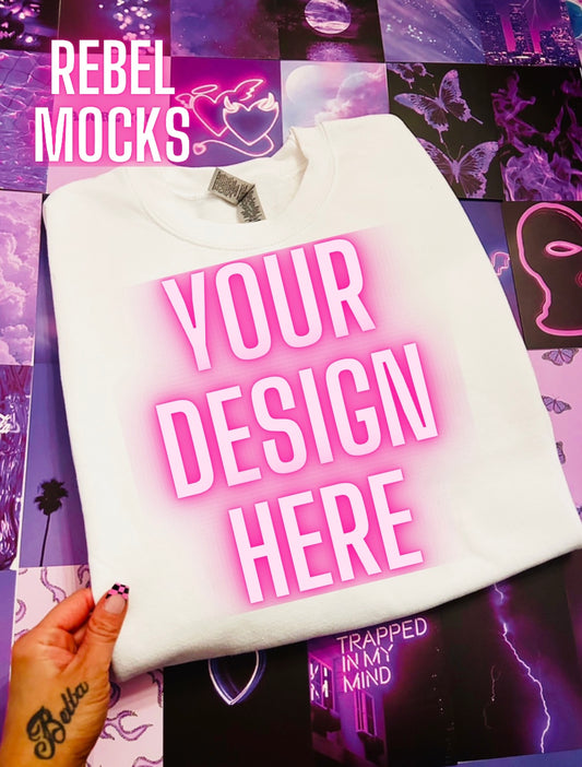 Edgy Aesthetic white Flat Lay Trendy Mock Up