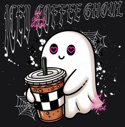 Iced Coffee Ghoul PNG Download DTF