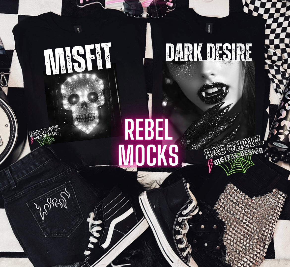 Goth Alt Style White Bundle PNG Download