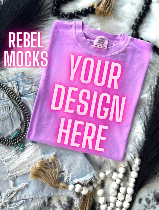 VIBIN CC Neon Violet Flat Lay Mock UP