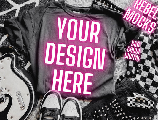 Alt Vibes Black Tee Flat Lay Mock Up TRENDING