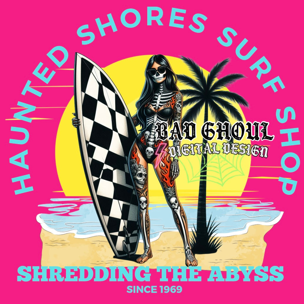 Haunted Shores Surf Shop PNG Download – Rebel Mocks & Badghoul Digital