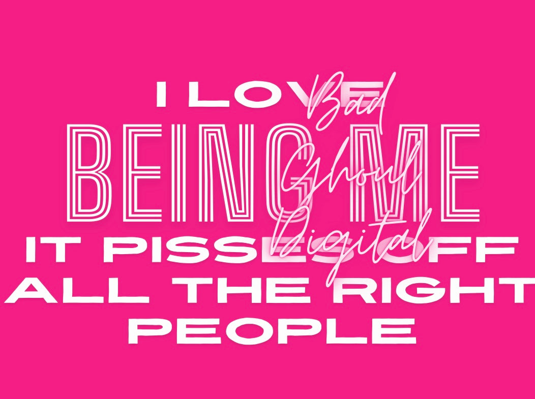 I love Being Me PNG Download 2 Files black and white