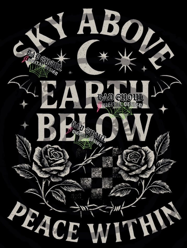 Sky Above PNG DOWNLOAD Black Fabric Only
