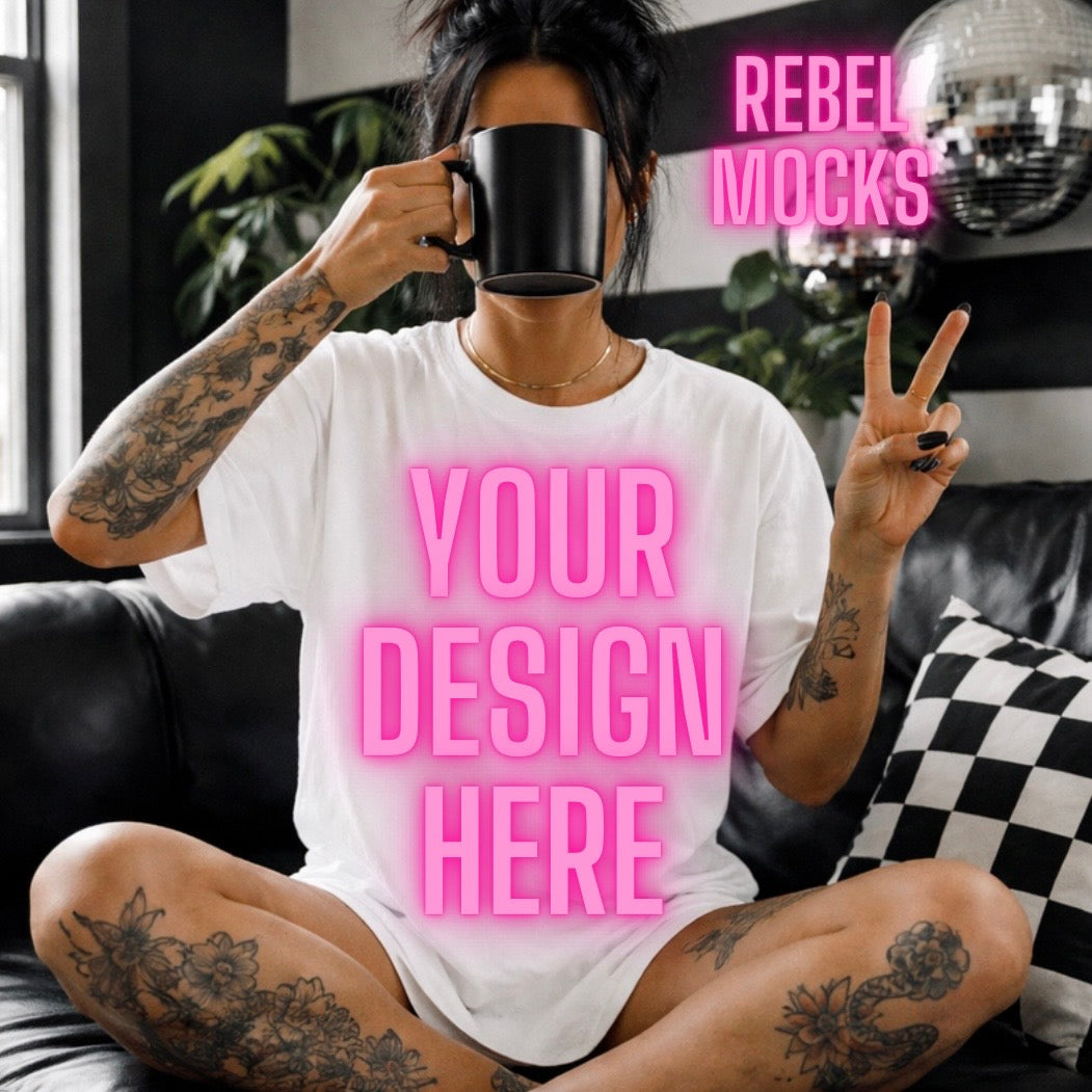 White Tee |Edgy Alternative Mock Up