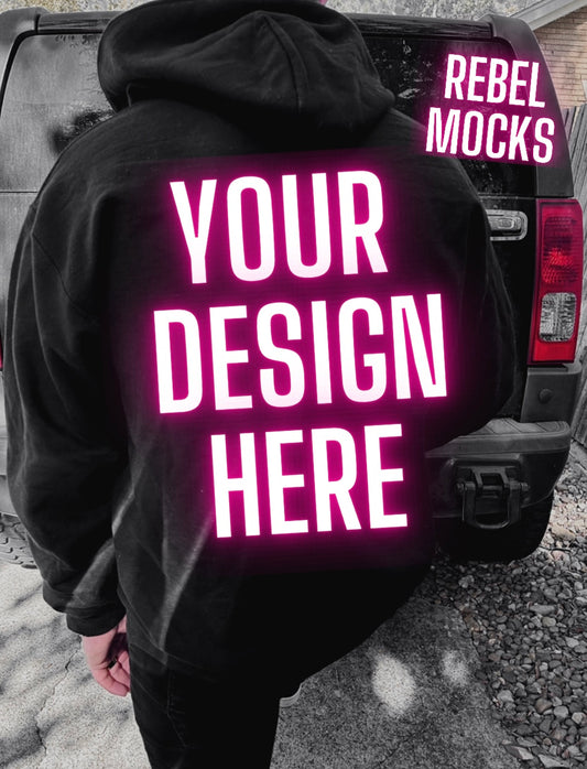 Mens Alt Style Black Hoodie Model Mock Up
