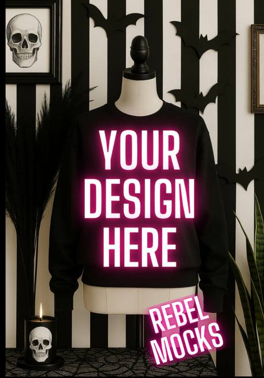 Black Sweatshirt Goth Edgy Alternative Mock  Up