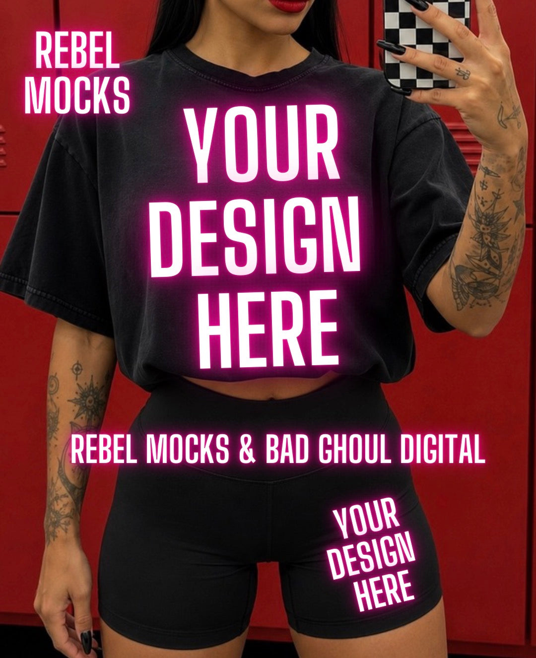 Black Tee|Edgy Gym Alternative Mock Up