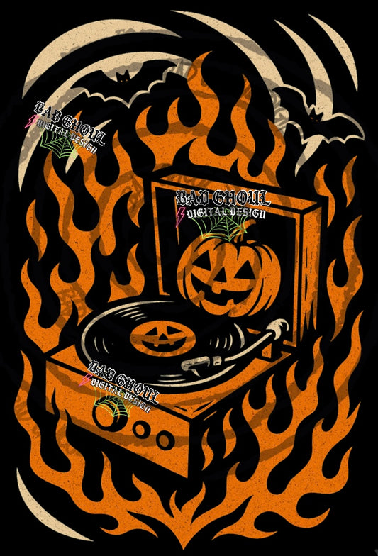 Spooky Record Player PNG DOWNLOAD Black Fab Only
