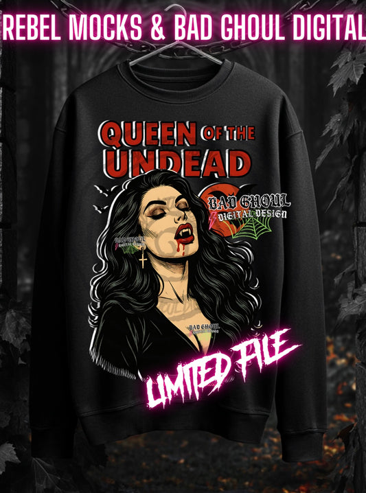 LIMITED Queen Of The Undead PNG DOWNLOAD black fabric only