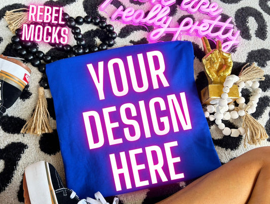 Royal Blue Flat Lay Mock Up TRENDING