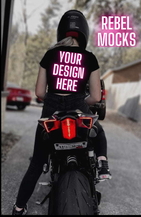 Yamaha Rocket Baddie Black Crop Model Mock Up