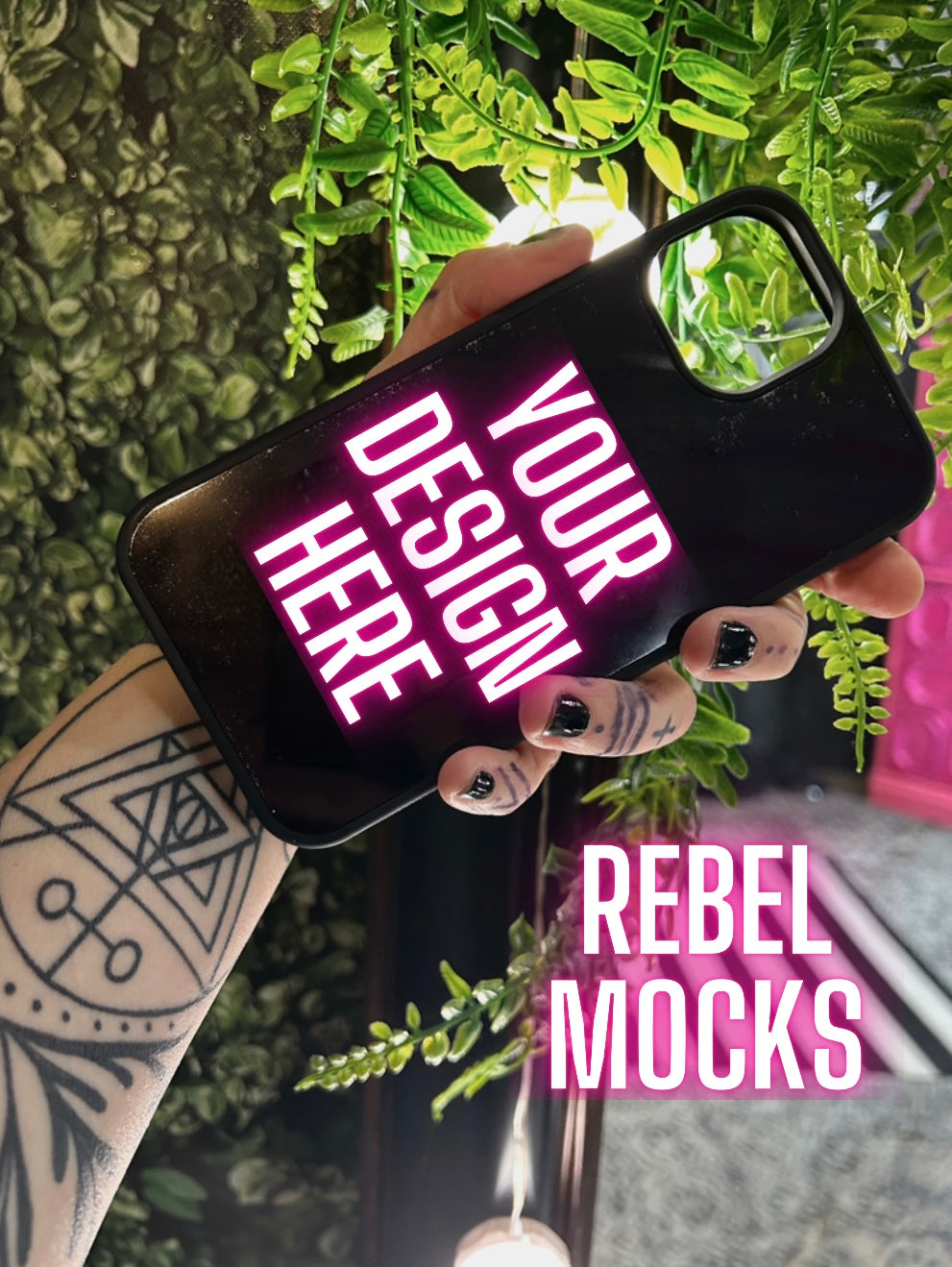 Black Phone Case Mock UP