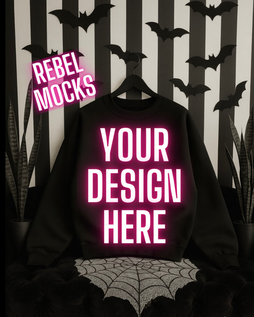 Black Sweatshirt Edgy Alternative Mock  Up
