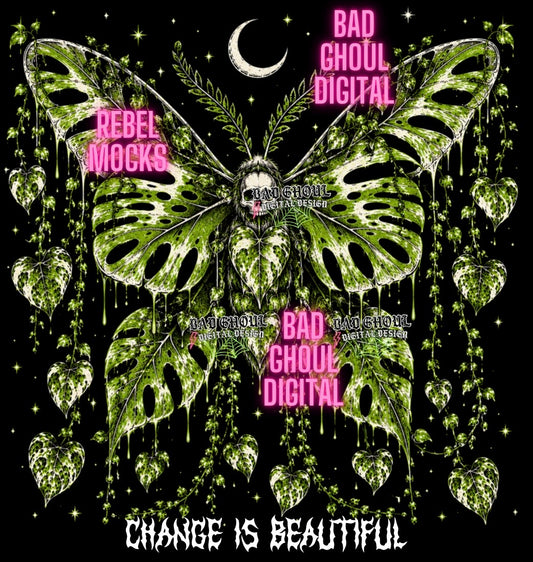 Change is Beautiful| Black Fabric|PNG DOWNLOAD