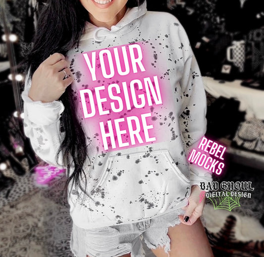 Splatter Hoodie Mock Up Trendy Edgy Vibes