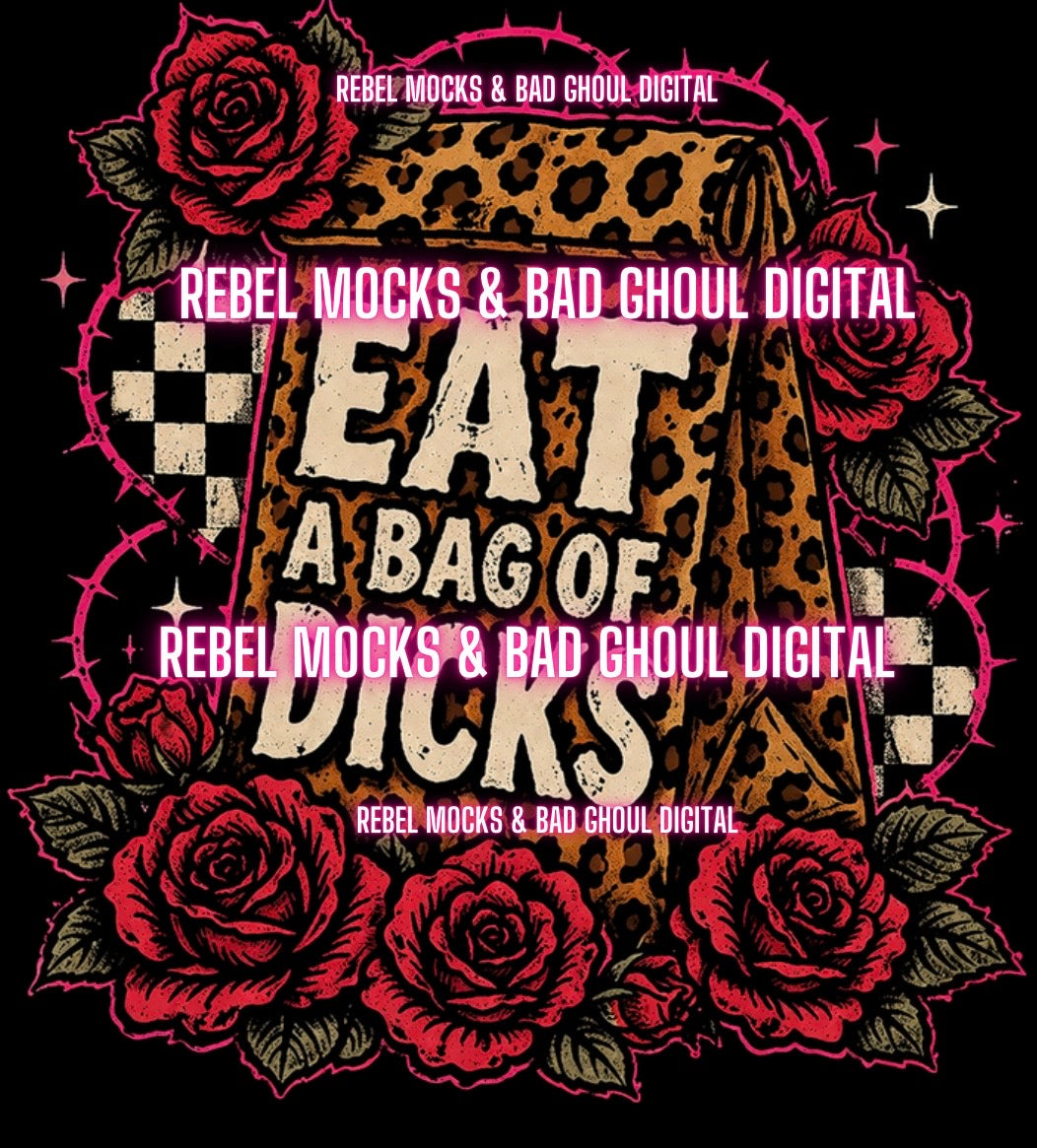 Eat a Bag Of | Black Fabric Ultra Grunge |PNG DOWNLOAD