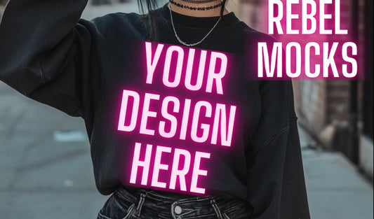 Black Crew Neck Sweatshirt Alternative Model Mock Up